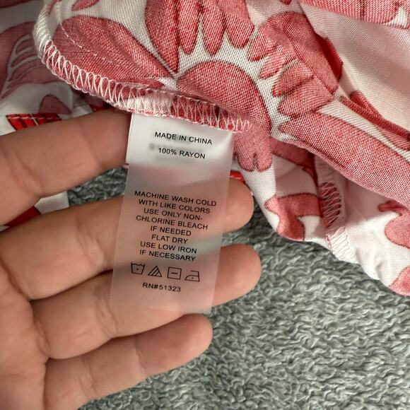 Vince Camuto Floral Tiered Maxi Dress, Red/White, L - Picture 3 of 4